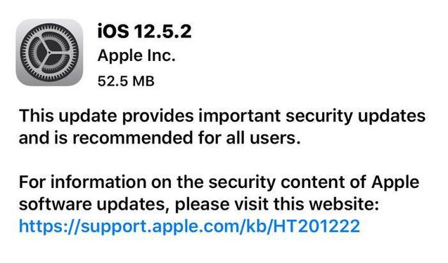 同安苹果手机维修分享iOS12.5.2发布，建议所有老苹果用户安装 